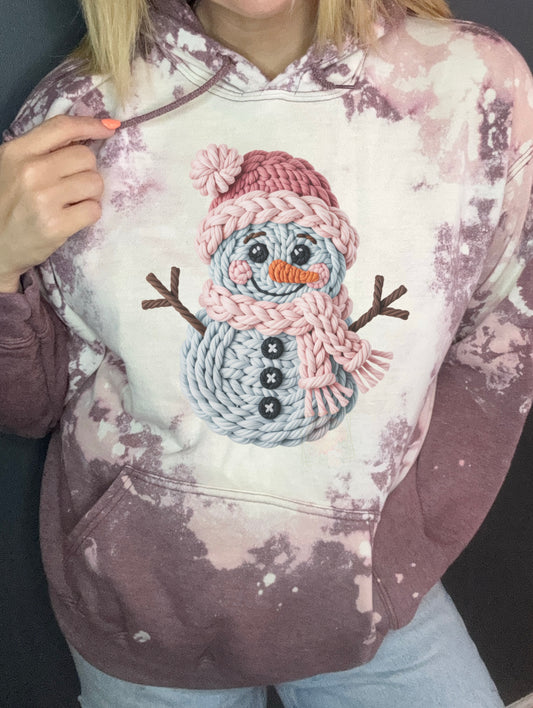 Faux embroidered snowman