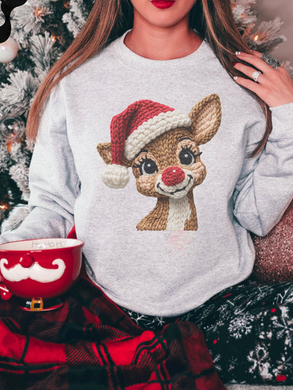 Faux crocheted Rudolph