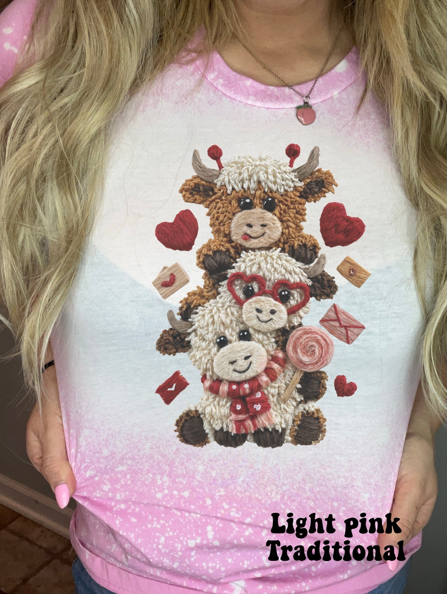 Faux yarn Valentines Cow Trio