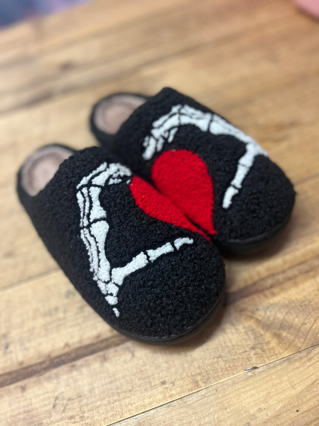 Valentines Skelly slippers