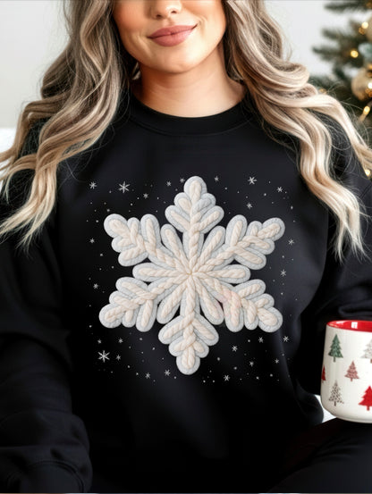 Blue stitched snowflake