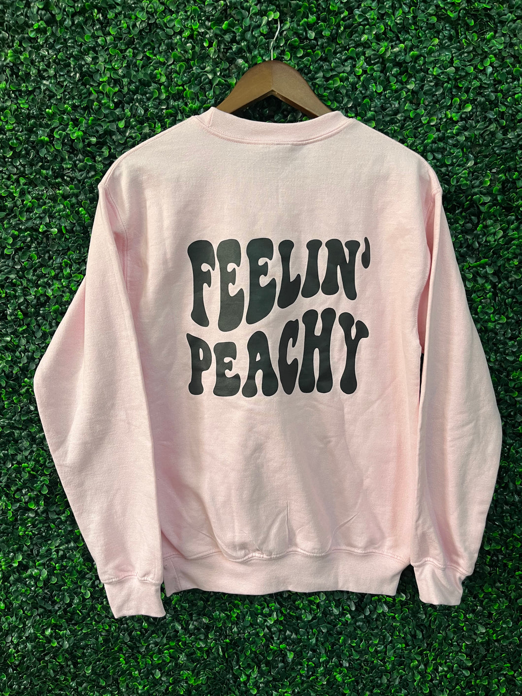 SIZE SMALL Feelin peachy front and back crewneck