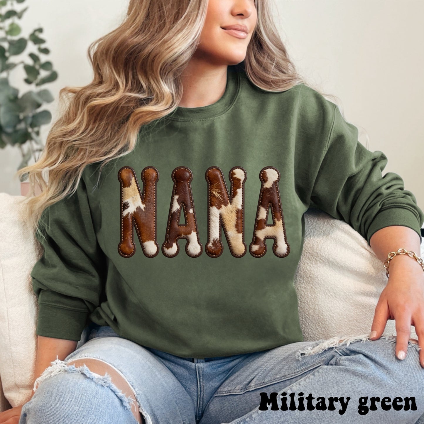 Faux Cowhide MAMA/AUNT/MIMI/GIGI/NANA