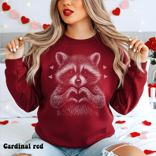 Heart hands raccoon