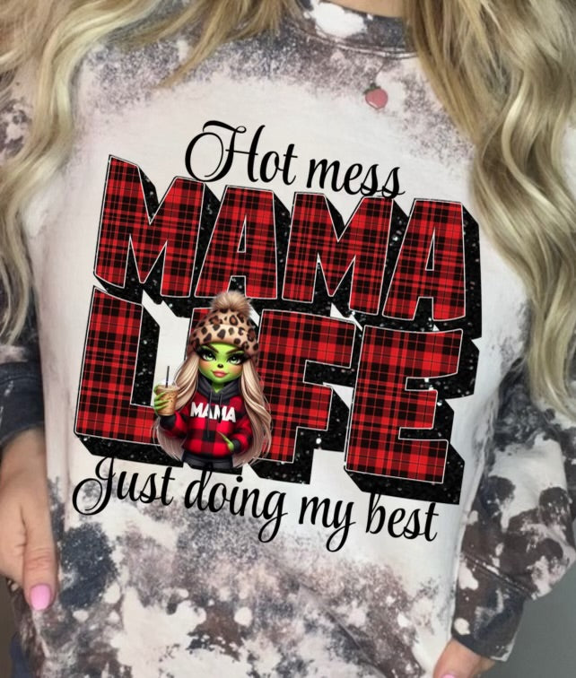 Buffalo plaid hot mess just doing my best mama life blonde CV