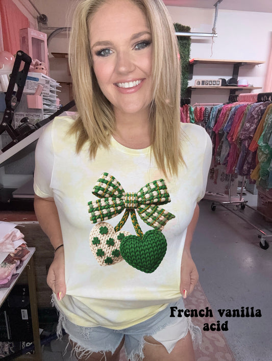 Faux Crocheted clover cherries