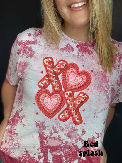 Red and Pink Faux Crocheted XOXO