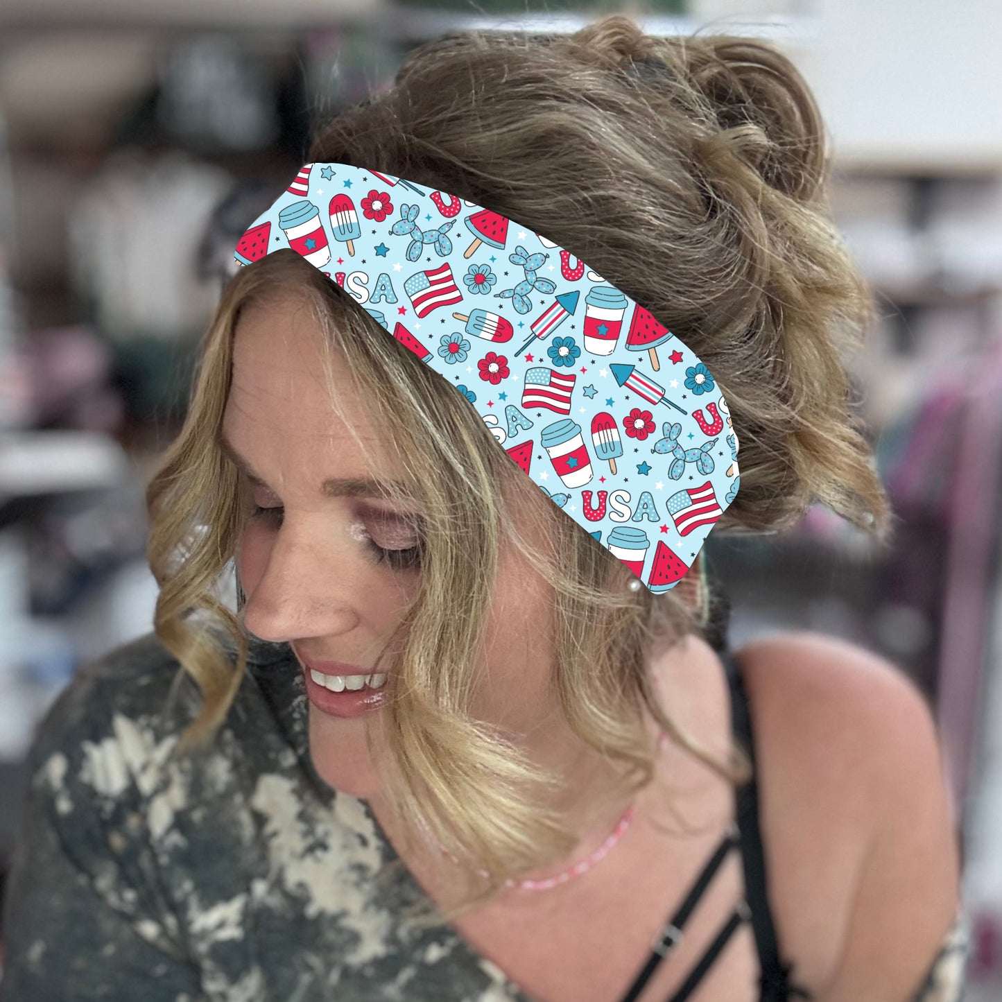 Patriotic collage headband