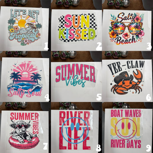 Summer/outdoors transfers (for comfort colors, dark acidwash & 2 tone acids)