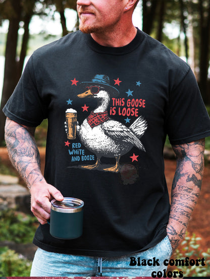 This goose is loose, red white and booze