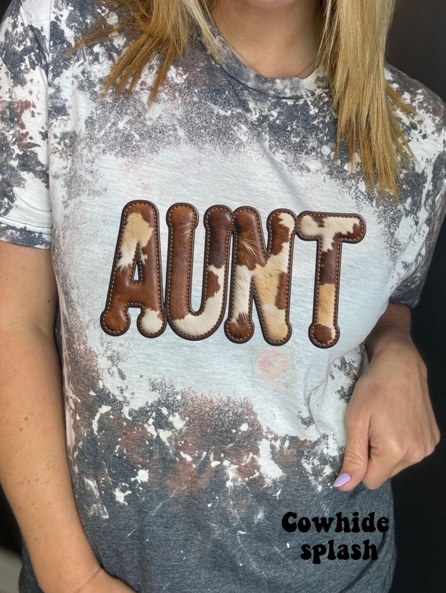 Faux Cowhide MAMA/AUNT/MIMI/GIGI/NANA