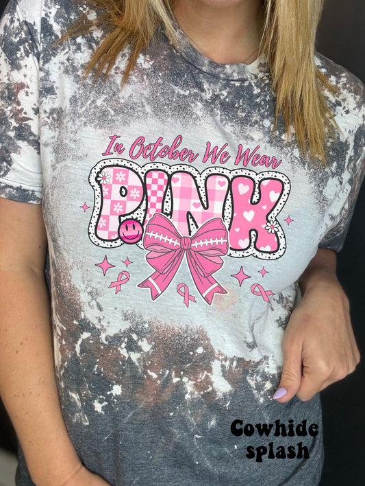 In October we wear pink football bow