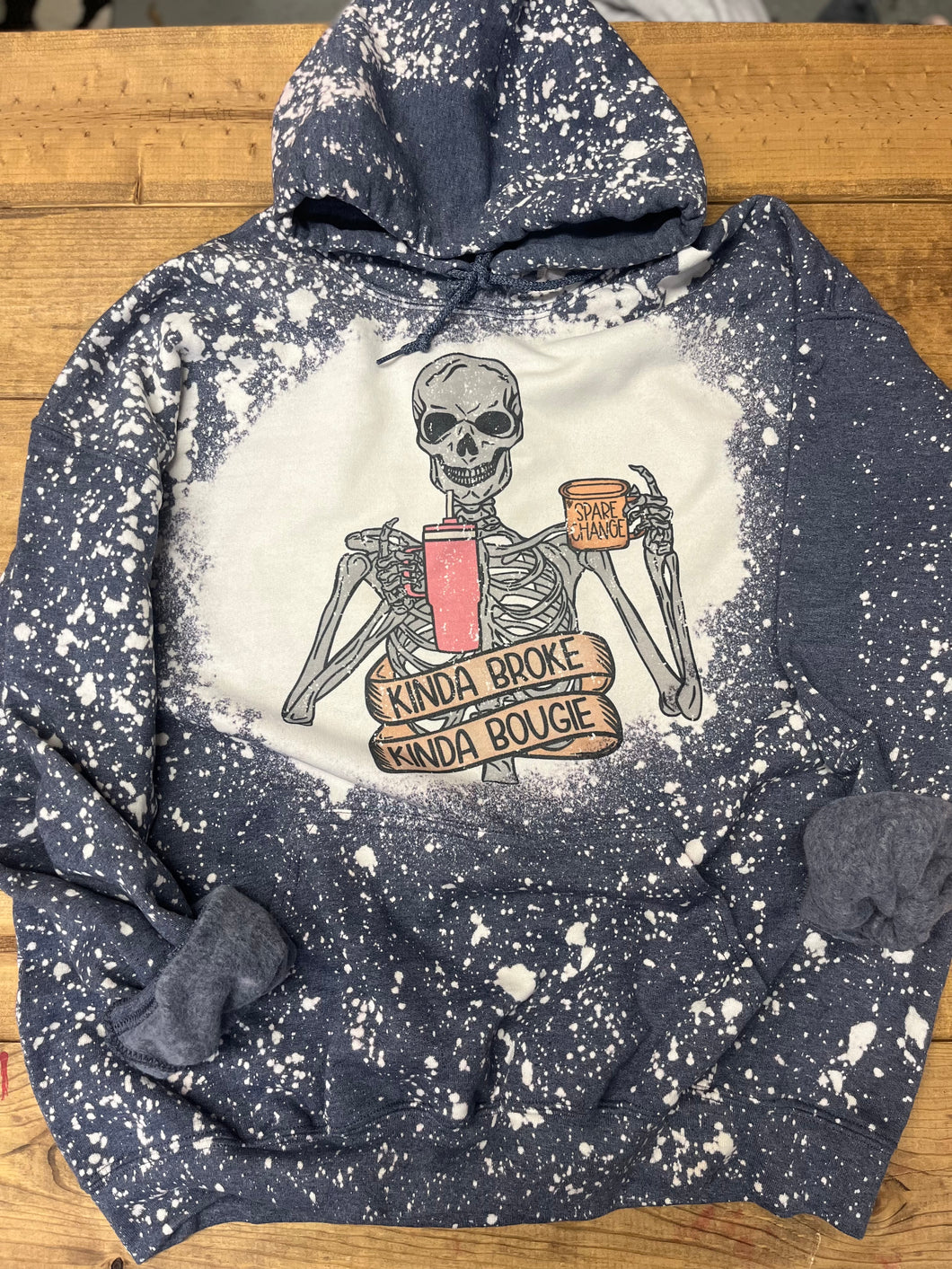 SIZE XL ready to ship kind of broke kind of bougie navy hoodie￼