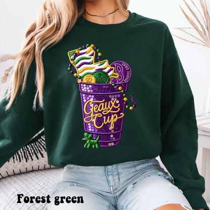 Faux Embroidered Sequins Geaux Cup