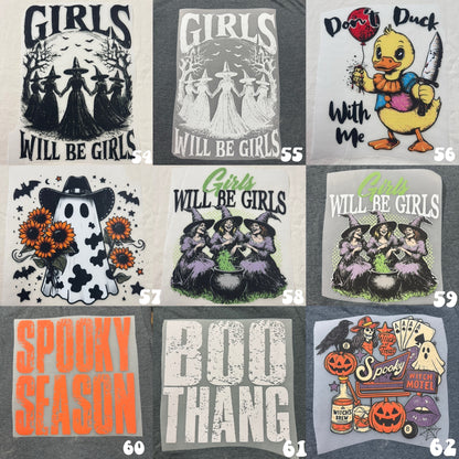 Halloween transfers (for comfort colors & dark acid tees)