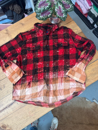 Size XL black and red checker flannel