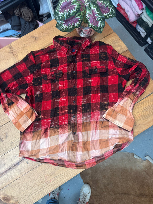 Size XL black and red checker flannel