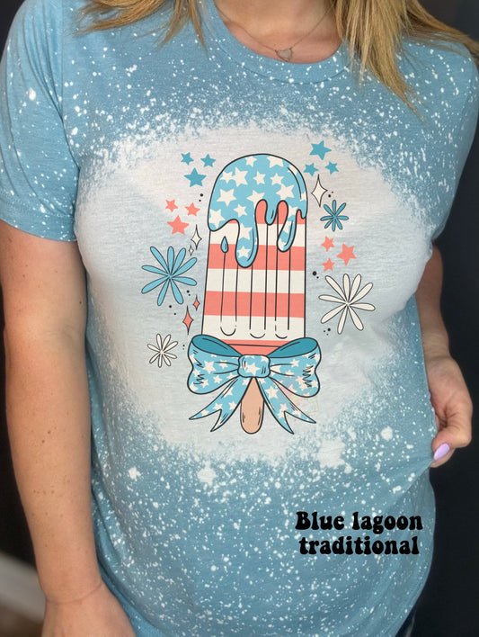 Red white and blue popsicle