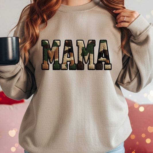 Faux embroidered Camo MAMA