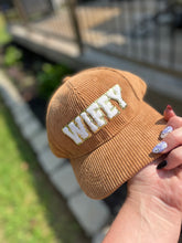 Load image into Gallery viewer, Tan corduroy wifey hat
