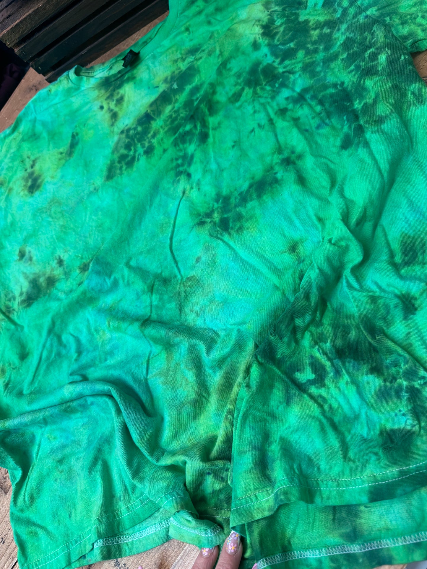 3XL green dyed tee