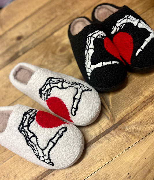 Valentines Skelly slippers