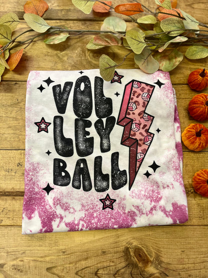 Pink volleyball lightning bolt