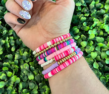 Load image into Gallery viewer, Pink and purple beaded bracelet set (7)
