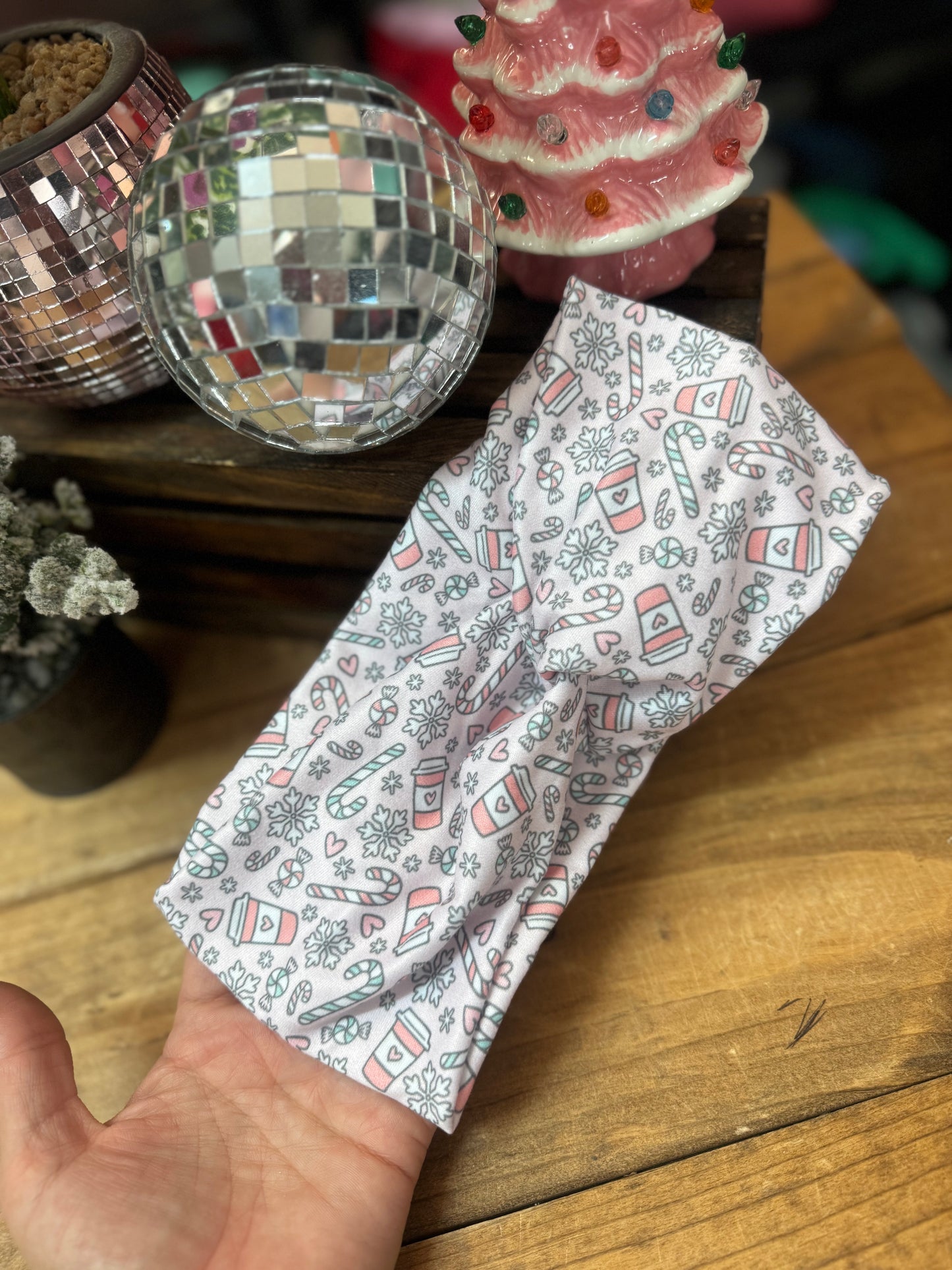 Winter Peppermint mocha headband