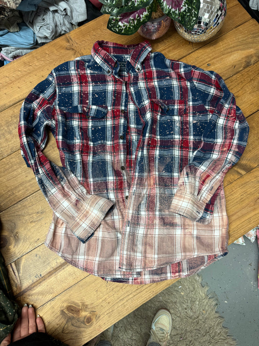 Size MEDIUM  navy and red Faded Glory brand flannel