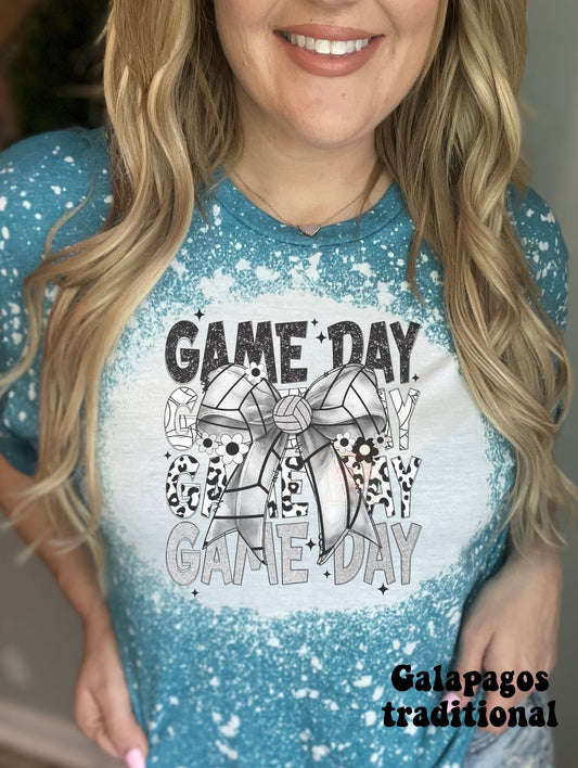 Stacked volleyball game day bow