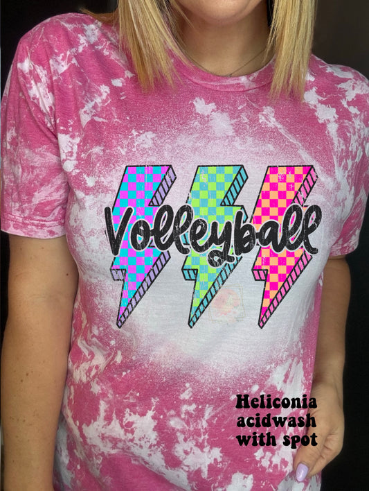 Neon lightning bolts volleyball