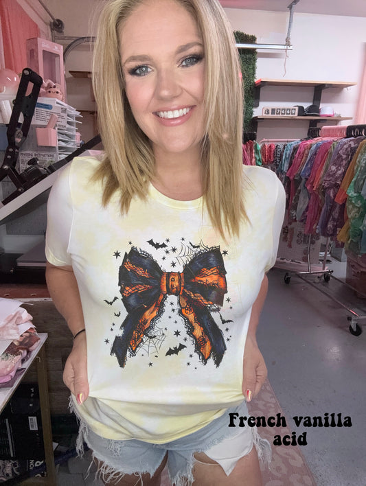 Orange and black Halloween bow