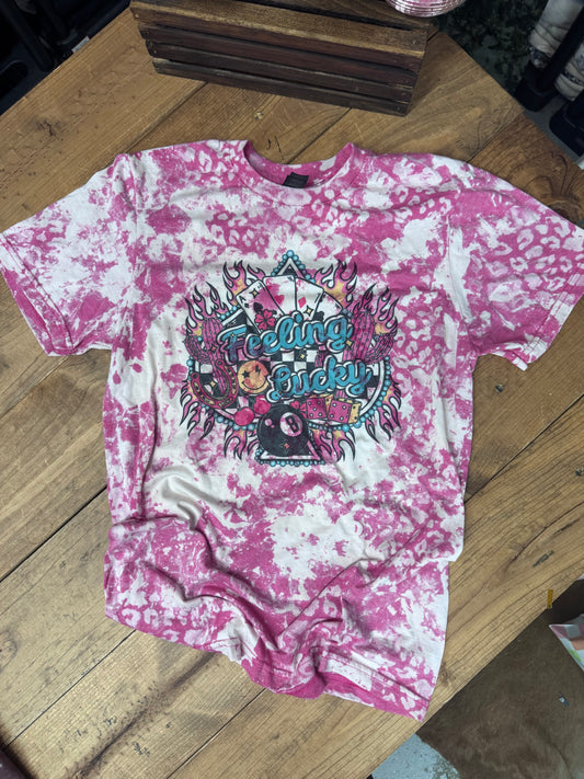 Size SMALL feelin lucky heliconia tee