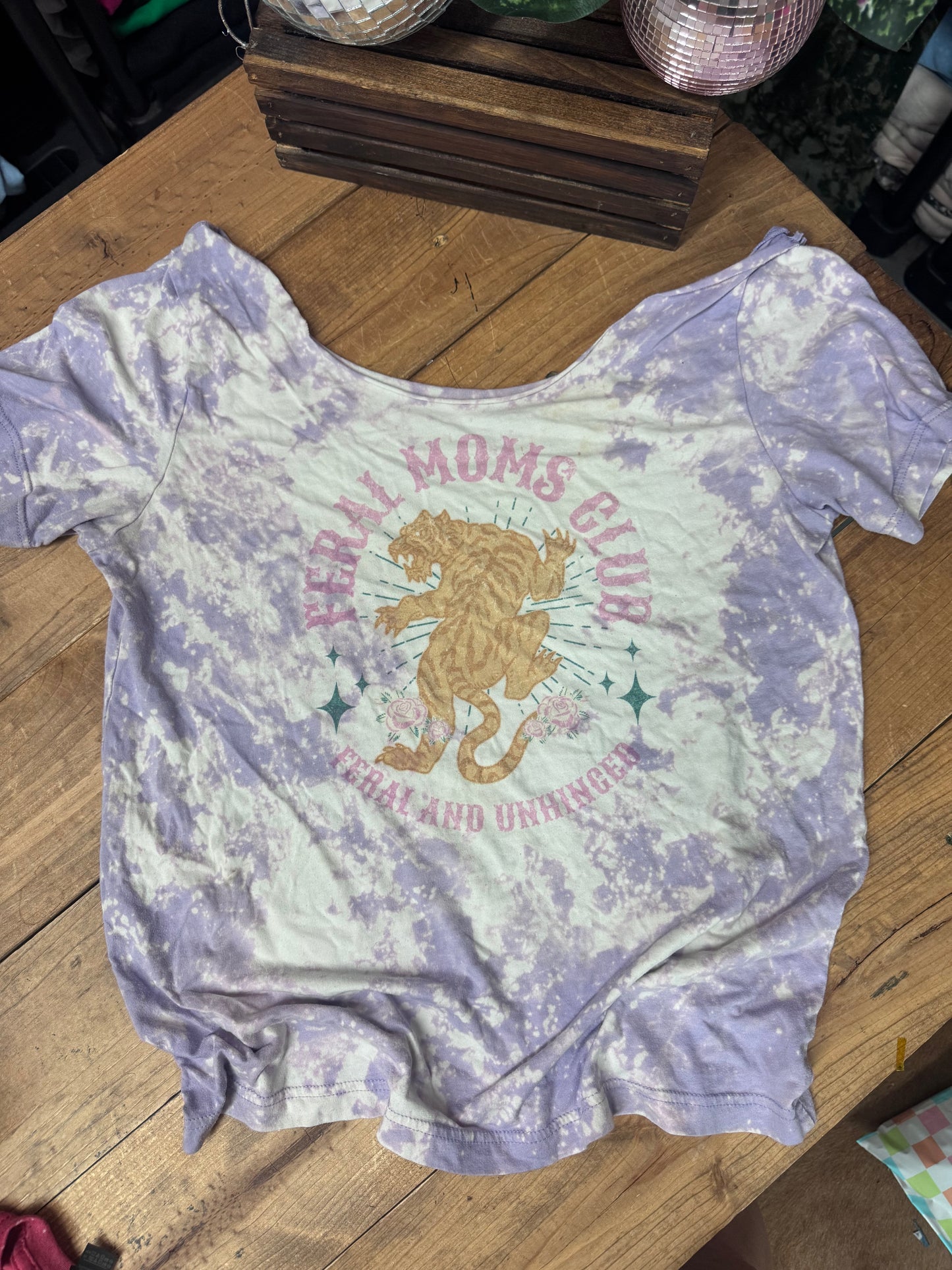 DESTASH SIZE LARGE feral moms club off the shoulder tee