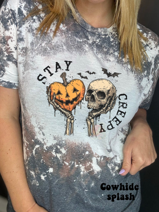 Stay creepy pumpkin & skull