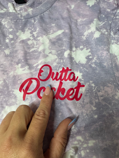 Size medium frosted peach “outta pocket” imperfect