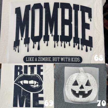 Halloween transfers (for comfort colors & dark acid tees)