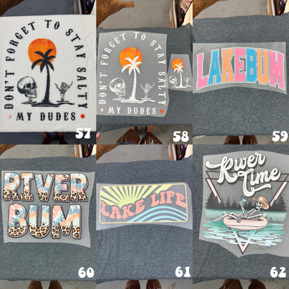 Summer/outdoors transfers (for comfort colors, dark acidwash & 2 tone acids)