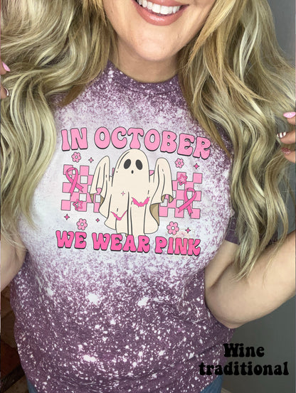 In October we wear pink checkered ghost