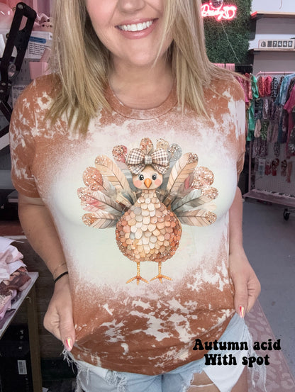 Neutral faux glitter turkey