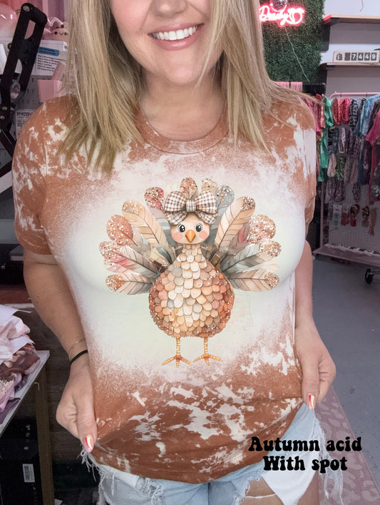 Neutral faux glitter turkey