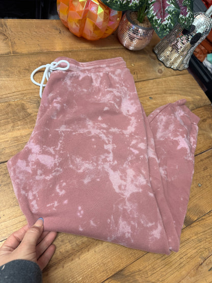 Size large dusty rose 2 tone Acidwash jogger sweatpants