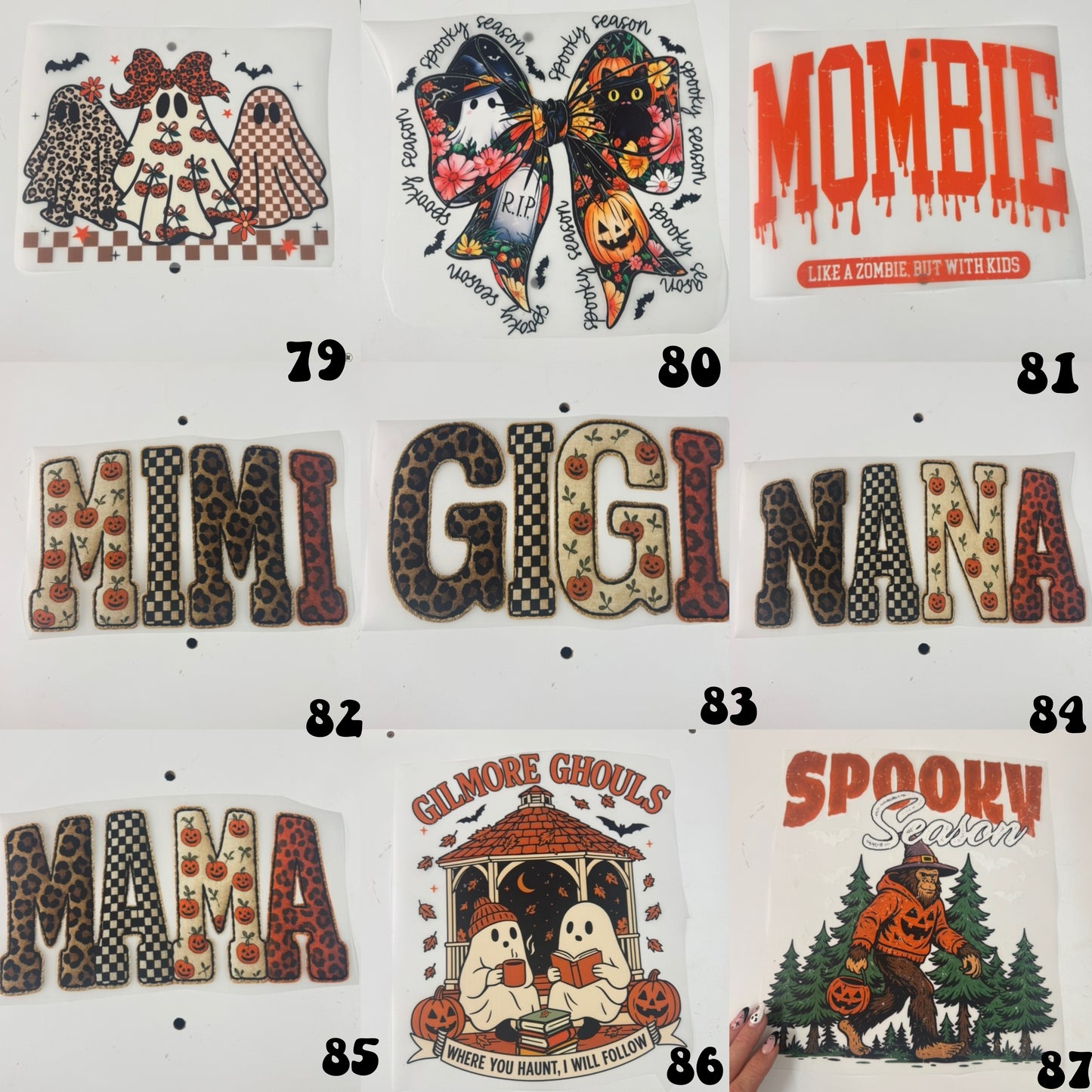 Halloween transfers (for comfort colors & dark acid tees)