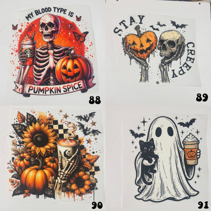Halloween transfers (for comfort colors & dark acid tees)