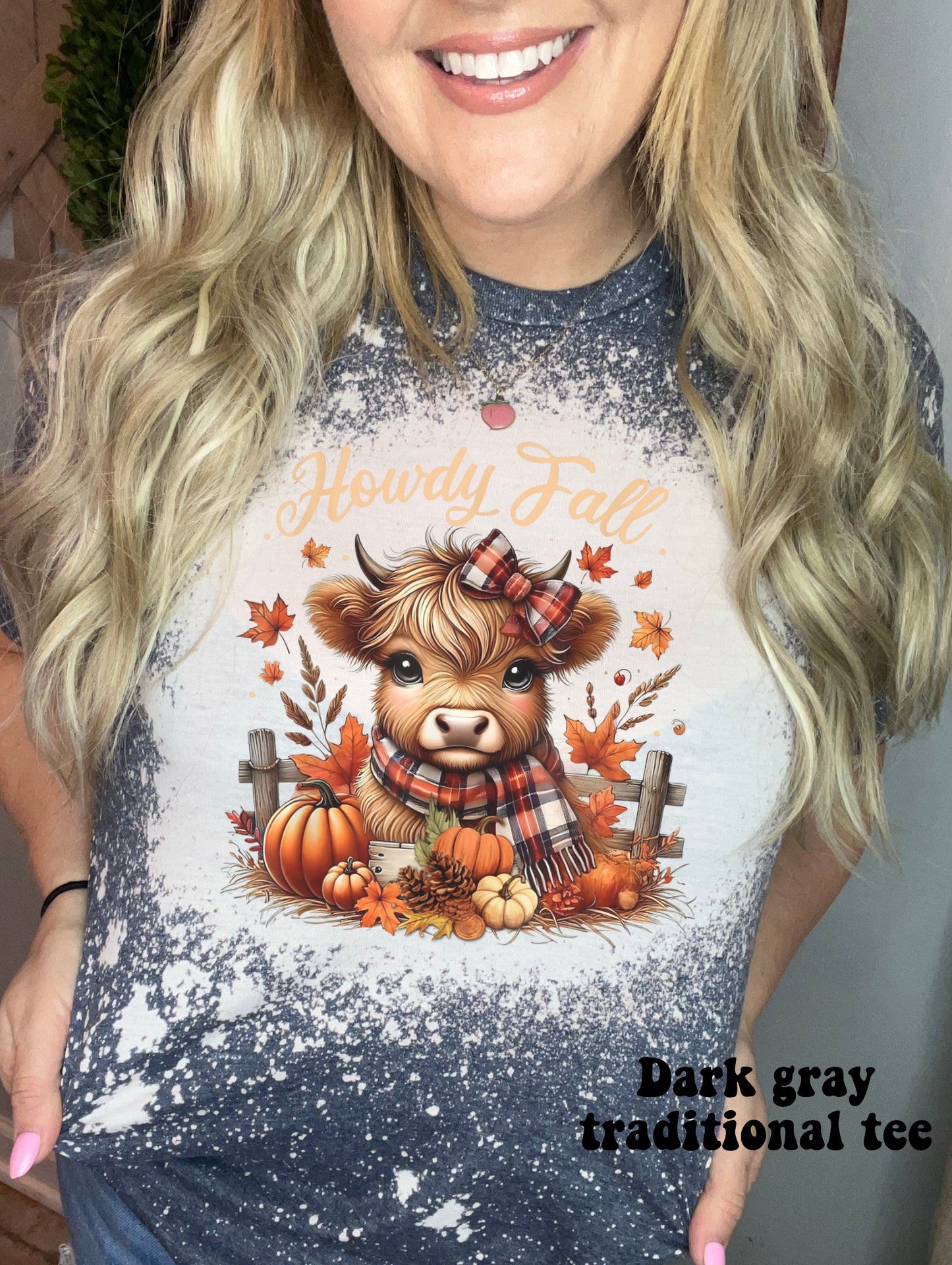 Howdy fall cow with bow