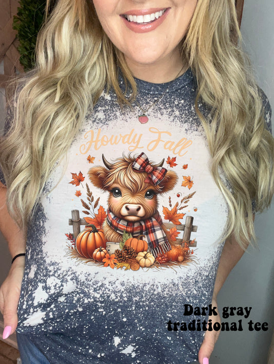 Howdy fall cow with bow
