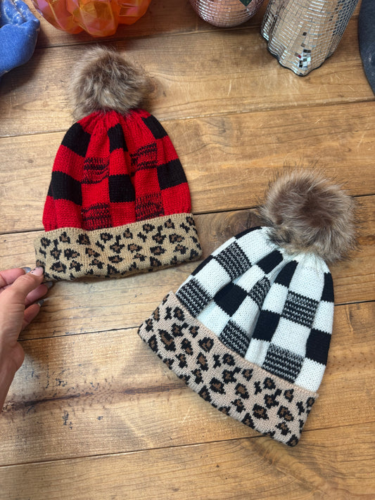 Buffalo check beanie