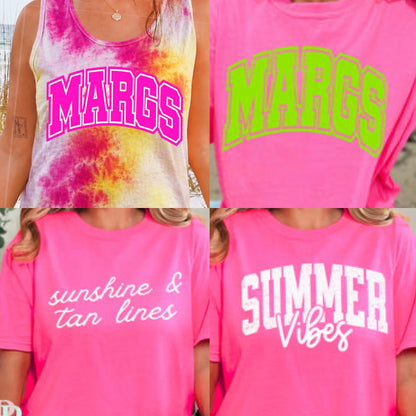 Summer/outdoors transfers (for comfort colors, dark acidwash & 2 tone acids)