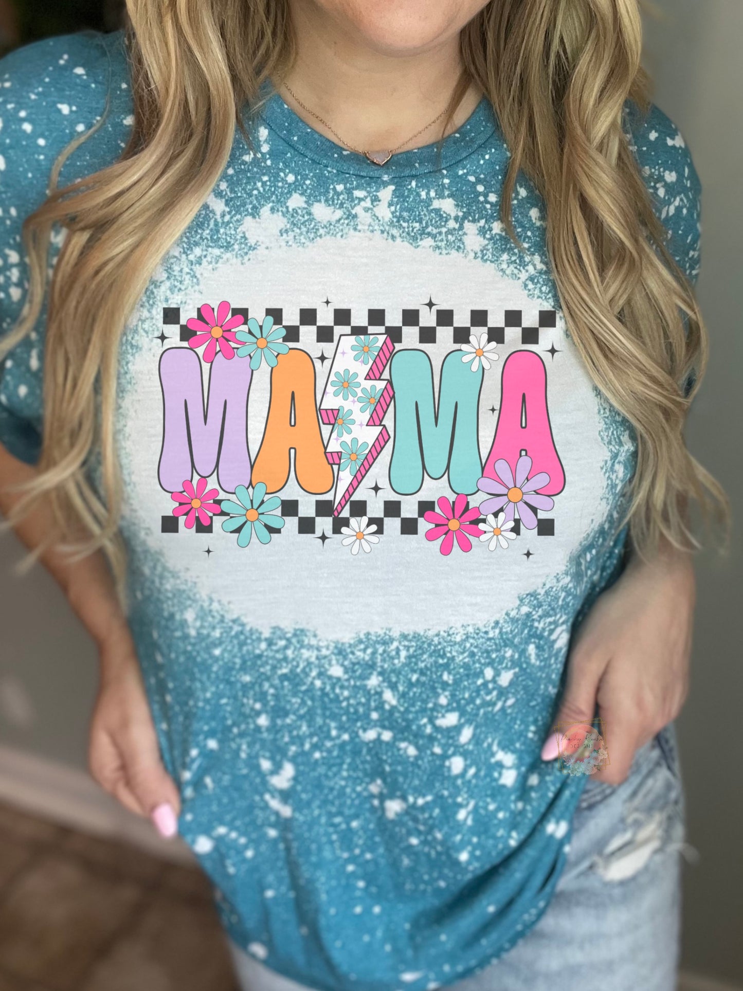 Colorful Checkered Floral MAMA